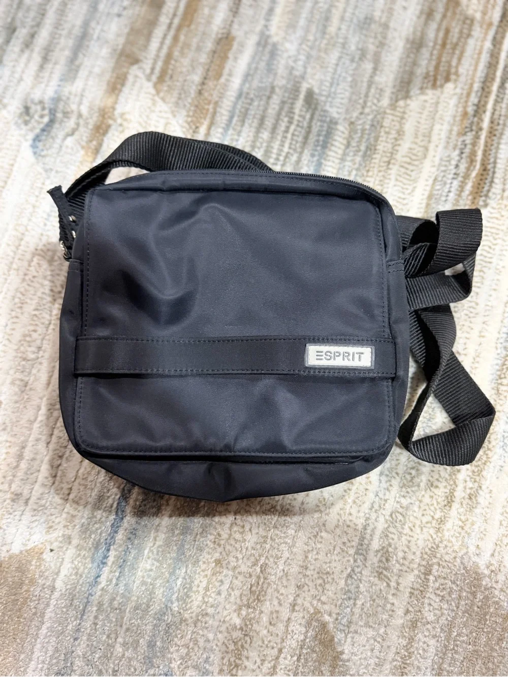 Esprit Black Nylon Small Messenger Bag